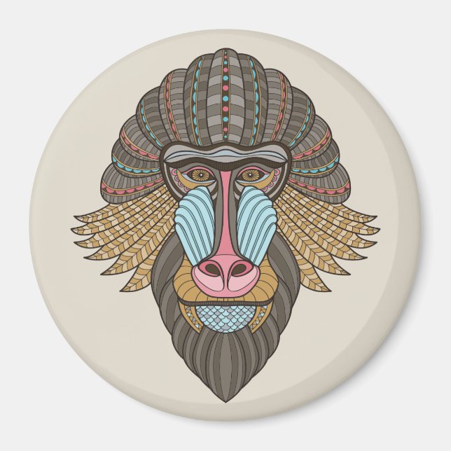 Imán Baboon Magnet ilustrado (Frente)