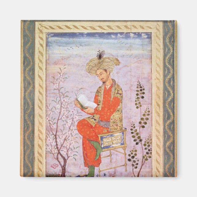 Imán Babur leyendo, Mughal (Frente)