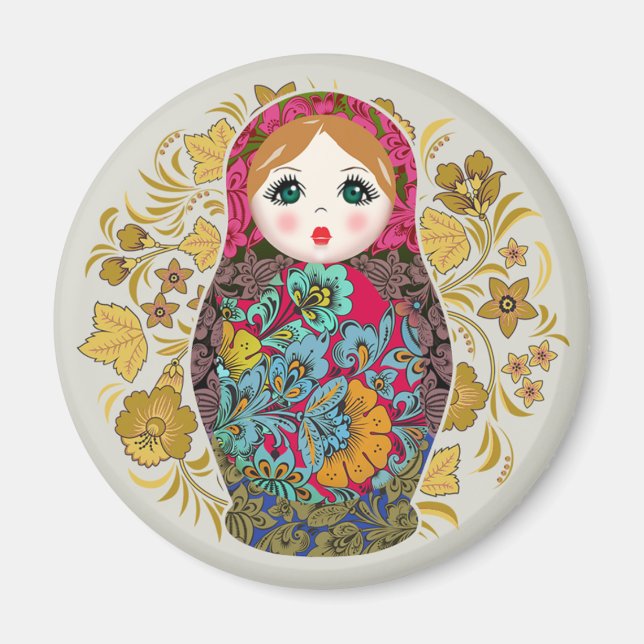 Imán Babushka rusa anidando muñecas Matrioshka Magnet (Frente)