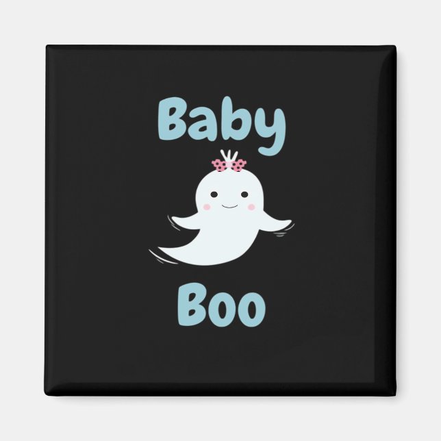 Imán Baby Boo Cute Niños O Parejas De Halloween Regalo (Frente)