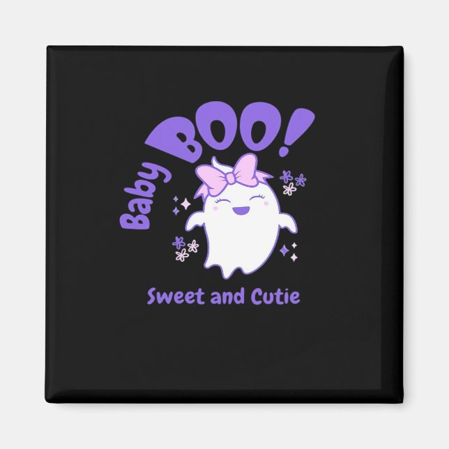 Imán ¡Baby Boo! Diseño Halloween Dulce Y Pequeño (Frente)