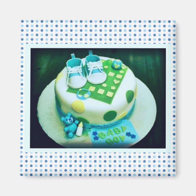 Imán Baby Boy Shower Cake (Frente)