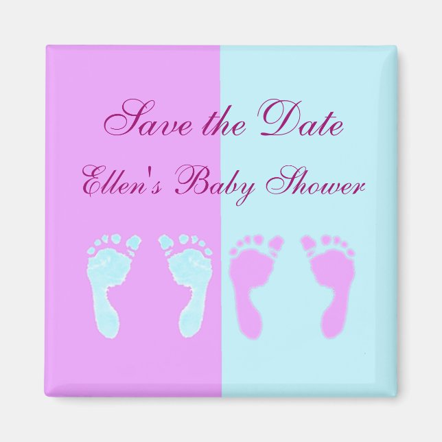 Imán Baby Footprints (Girl/Boy Twins) (Frente)