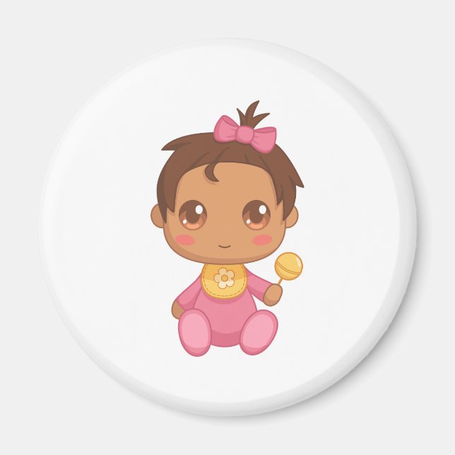 Imán Baby Girl Pink Jumpsuit (Frente)