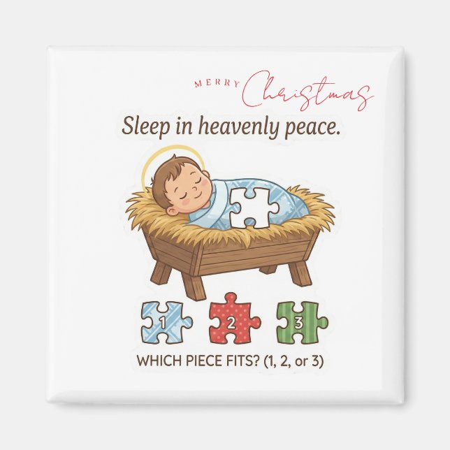 Imán Baby Jesus Jigsaw Puzzle Pattern Game Magnet (Frente)