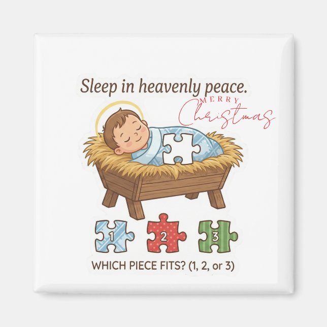 Imán Baby Jesus Jigsaw Puzzle Pattern Game Magnet (Frente)