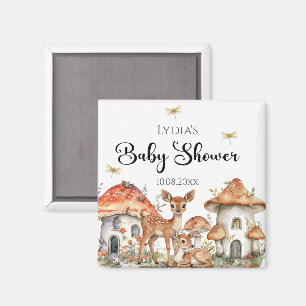 Imán Baby Shower de Boho Woodland Forest Animals