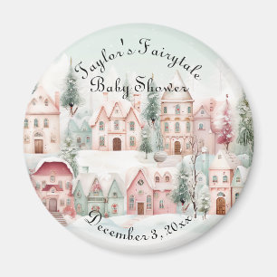 Imán Baby Shower de cuento de hadas de invierno color d