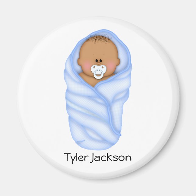 Imán Baby Shower favorece a los niños afroamericanos (Frente)