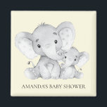 Imán Baby Shower Favorito de los Elefantes Amarill<br><div class="desc">Imán elefante lindo para una ducha neutra para bebés. Cambie el fondo haciendo clic en el personalizar y utilice nuestro selector de color!. Artículos coincidentes disponibles en nuestra tienda.</div>