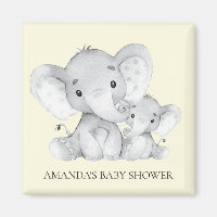 Imán Baby Shower Favorito de los Elefantes Amarill