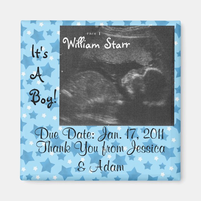 Imán Baby Shower Jessica y Adam (Frente)