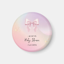 Baby Shower Minimalista con Lazo Rosa