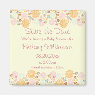 Imán Baby Shower Save The Date Fancy Modern Floral