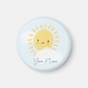 Imán Baby Shower Sunshine personalizado de primer cumpl