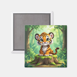 Imán Baby Tiger | Cute Cartoon Kid's Nursery Art