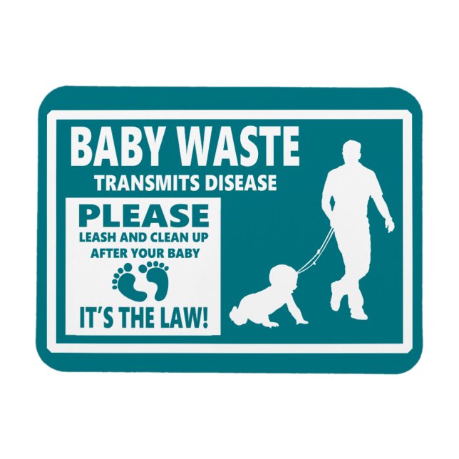 Imán BABY WASTE - Aviso de cortesía (Horizontal)