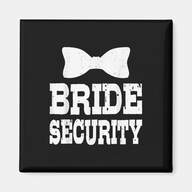 Imán Bachelorette Bride Security Funny Kids Boda Par (Frente)