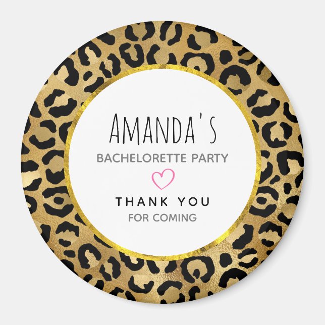 Imán Bachelorette de patrón de impresión de leopardo sa (Frente)