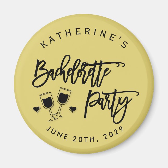 Imán Bachelorette Party Island Citrus Yellow Magnets (Frente)
