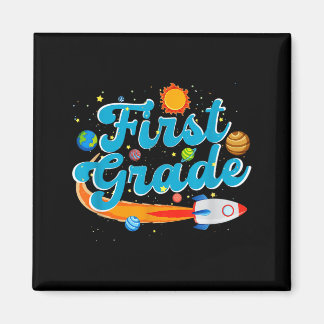 Imán Back to school outer space teacher first grade