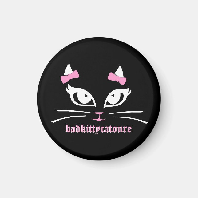 Imán Bad Kitty Catoure Itsy Black Button (Frente)