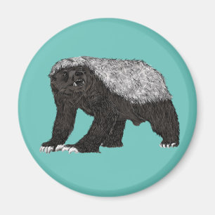 Imán Badass Honey Badger Nasty Attitude Animal Art