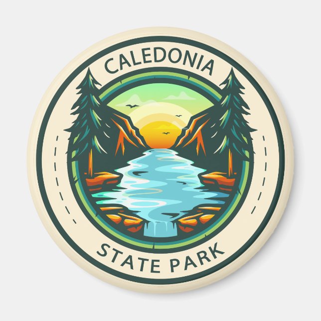 Imán Badge de Pennsylvania del Parque Estatal de Caledo (Frente)