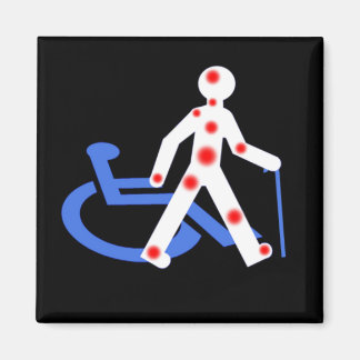Imán Badge Rond 5 Cm Porte-clefs Handicap invisible / V