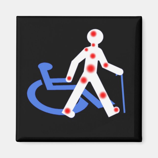 Imán Badge Rond 5 Cm Porte-clefs Handicap invisible / V (Frente)