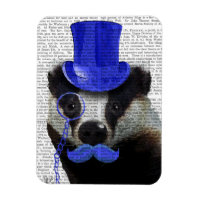 Badger con sombrero azul superior y bigote