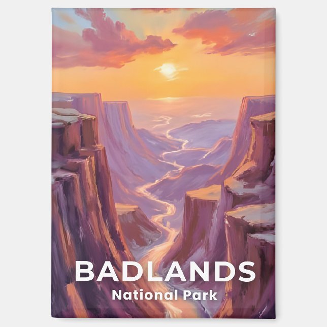Imán Badlands National Park South Dakota Painting (Anverso)