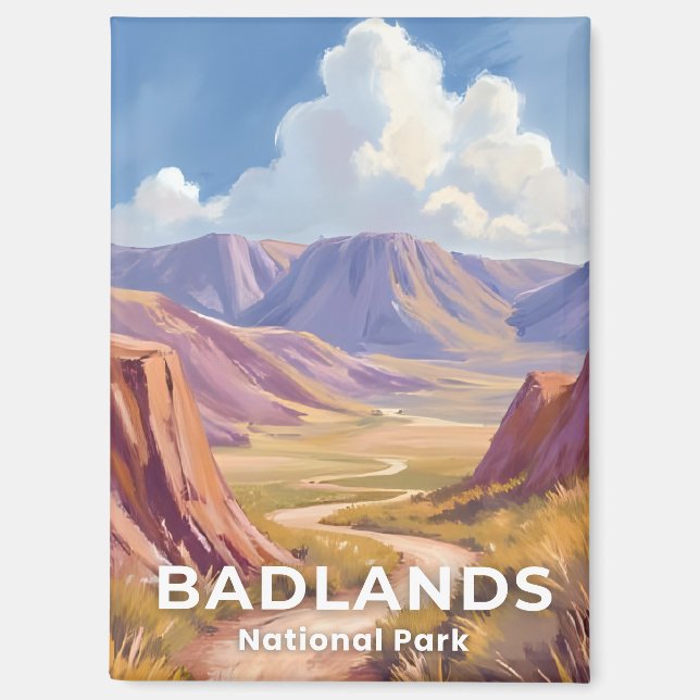 Imán Badlands National Park South Dakota Travel Art (Anverso)
