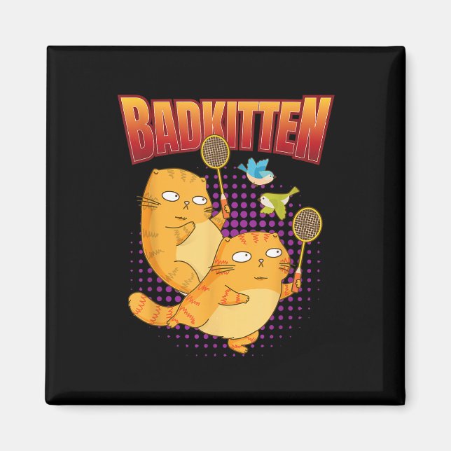Imán Badminton I Badkitten Cat I Badminton Racket Shutt (Frente)