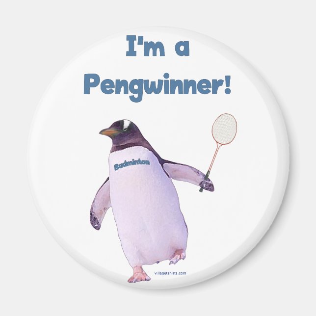 Imán Badminton Penguin (Frente)