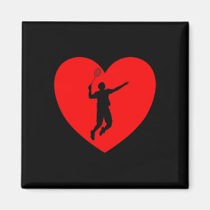 Imán Badminton Player Heart Graciosa Badminton Para Hom