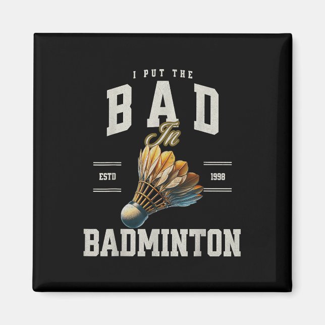 Imán Bádminton Pongo lo Malo en el Volante de Bádminton (Frente)