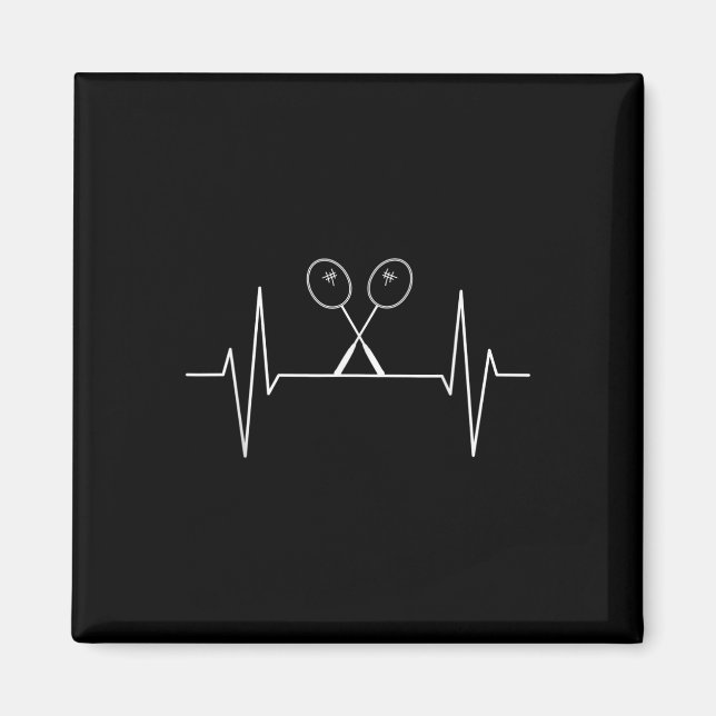 Imán Badminton Racket Heartbeat Badminton Player, Shutt (Frente)