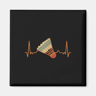 Imán Badminton Shuttle Court Game Sport Heartbeat Badmi