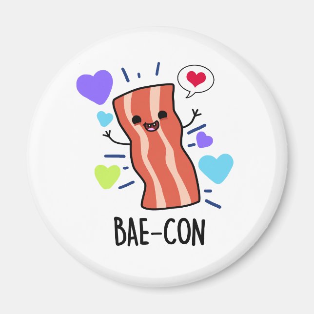 Imán Bae-con Funny Bacon Pun (Frente)