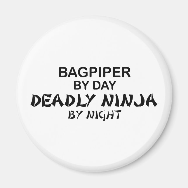 Imán Bagpiper Mortal Ninja por noche (Frente)