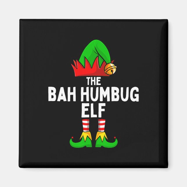 Imán Bah Humbug Elf Matching Family Navidades (Frente)