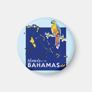 Imán Bahamas Magnet Vacation Cruise Bahamas Map Parrot