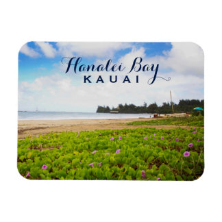 Imán Bahía de Hanalei, flores de playa de Kauai Hawaii