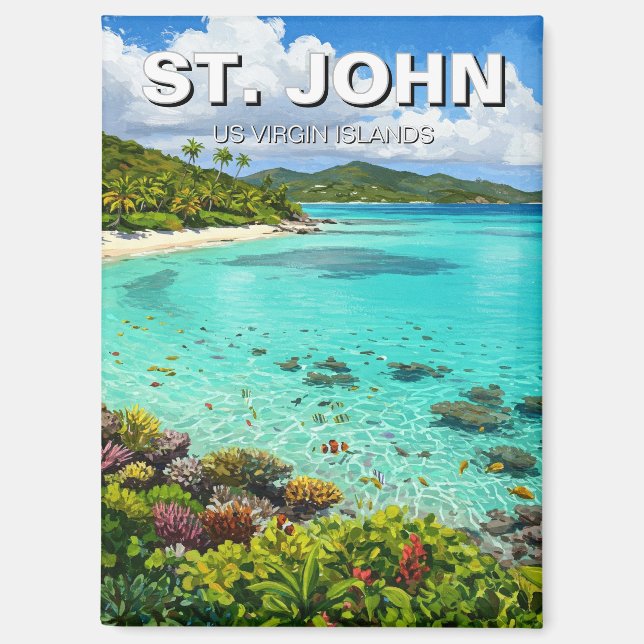 Imán Bahía de Trunk St. John Islas Vírgenes Estadounide (Anverso)