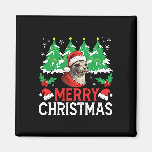 Imán Baikal Seal Navidades Pajama disfraz para Navidad  (Frente)