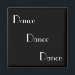 Imán Baila de danza blanca en negro<br><div class="desc">Gran imán para el estudiante de danza o profesional.</div>