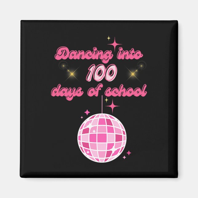 Imán Bailando En 100 Días De Escuela Con Disco Rosa Ba (Frente)
