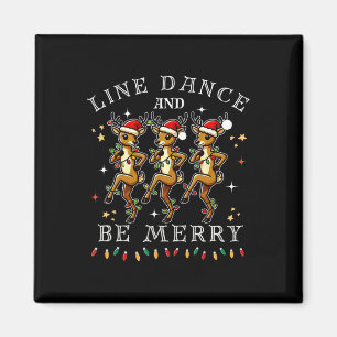 Imán Bailar con la línea de renos y ser feliz Navidad