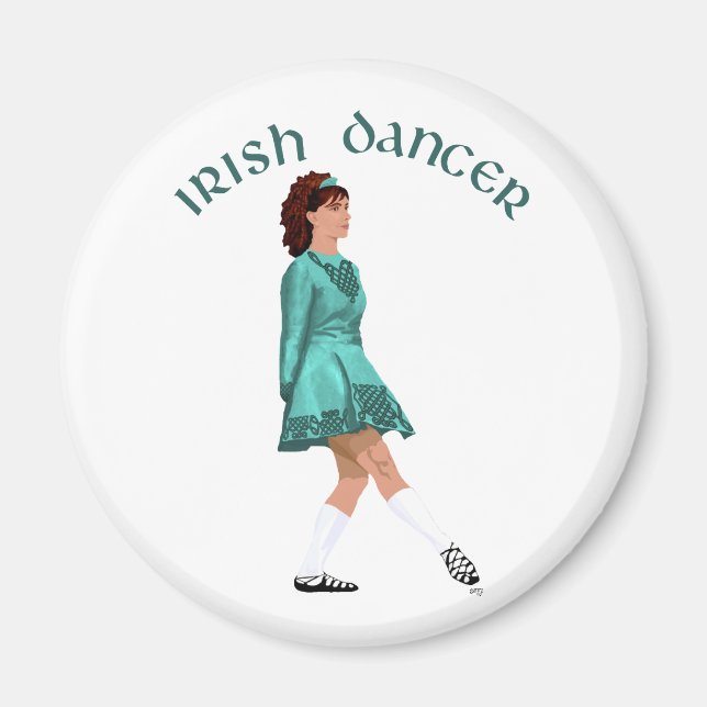 Imán Bailarín Irlandés de Step - Turquesa (Frente)